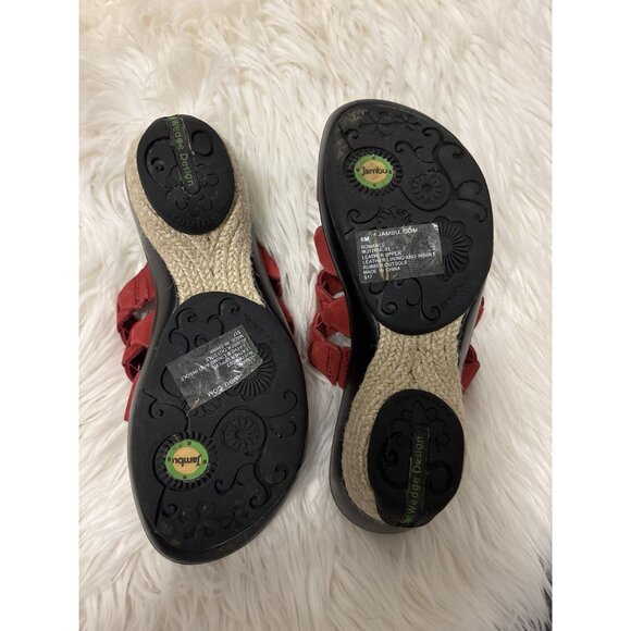 Jambu Women's Red Romance Platform Leather Upper Sandals Size 6 Bohemian - Picture 5 of 6